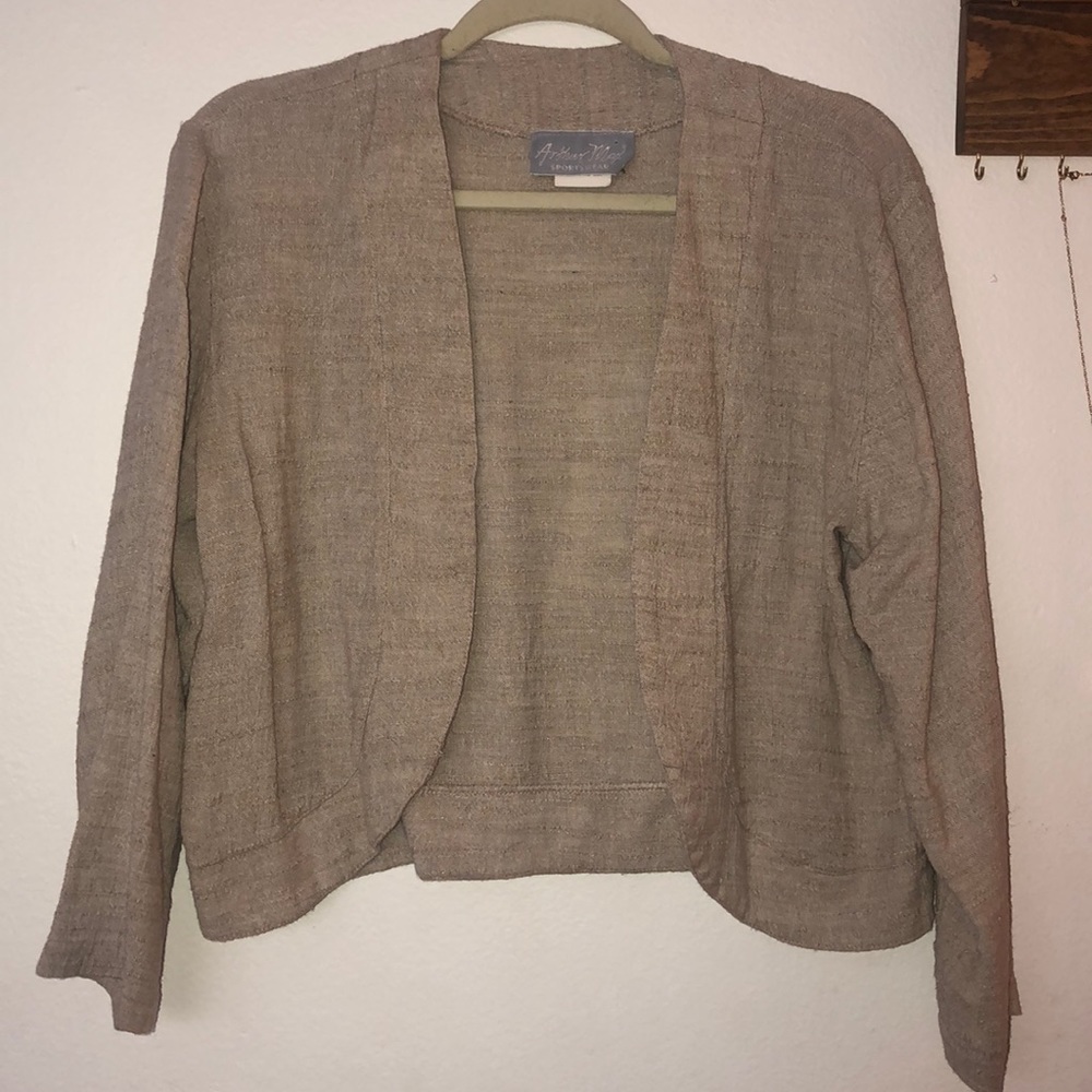 Vintage beige linen cardigan